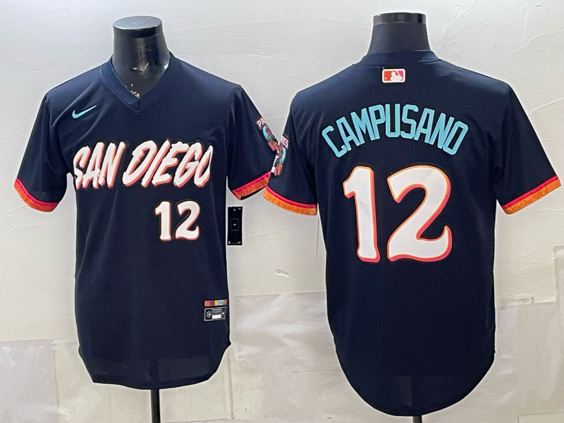 Men's San Diego Padres Luis Campusano #12 Obsidian 2026 City Connect Stadium Jersey