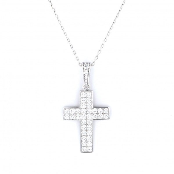 Cartier Cross Necklace K18WG White Gold Diamond