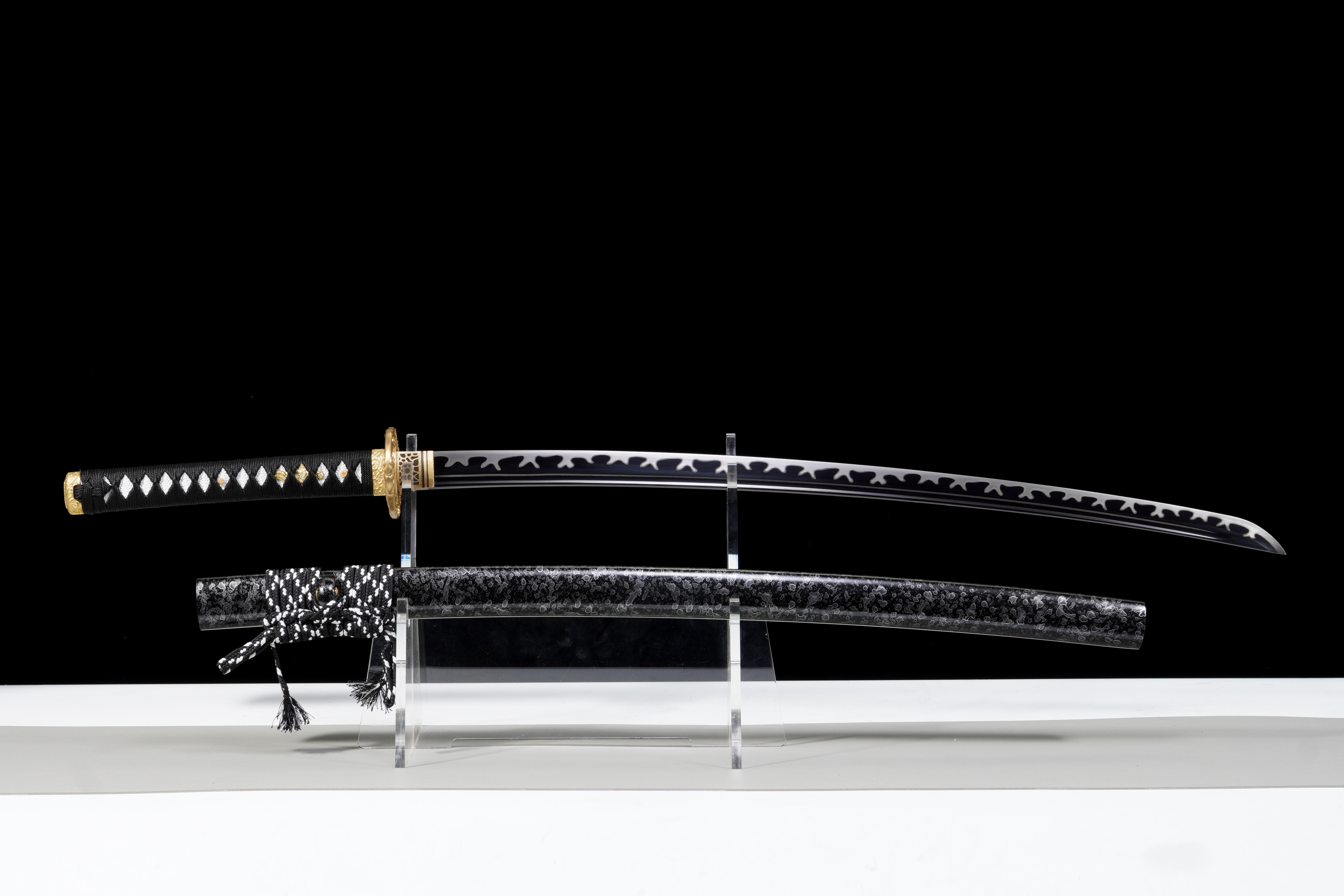 Handmade Katana 9260 Spring Steel Black Blade Dark Dragon Full Tang