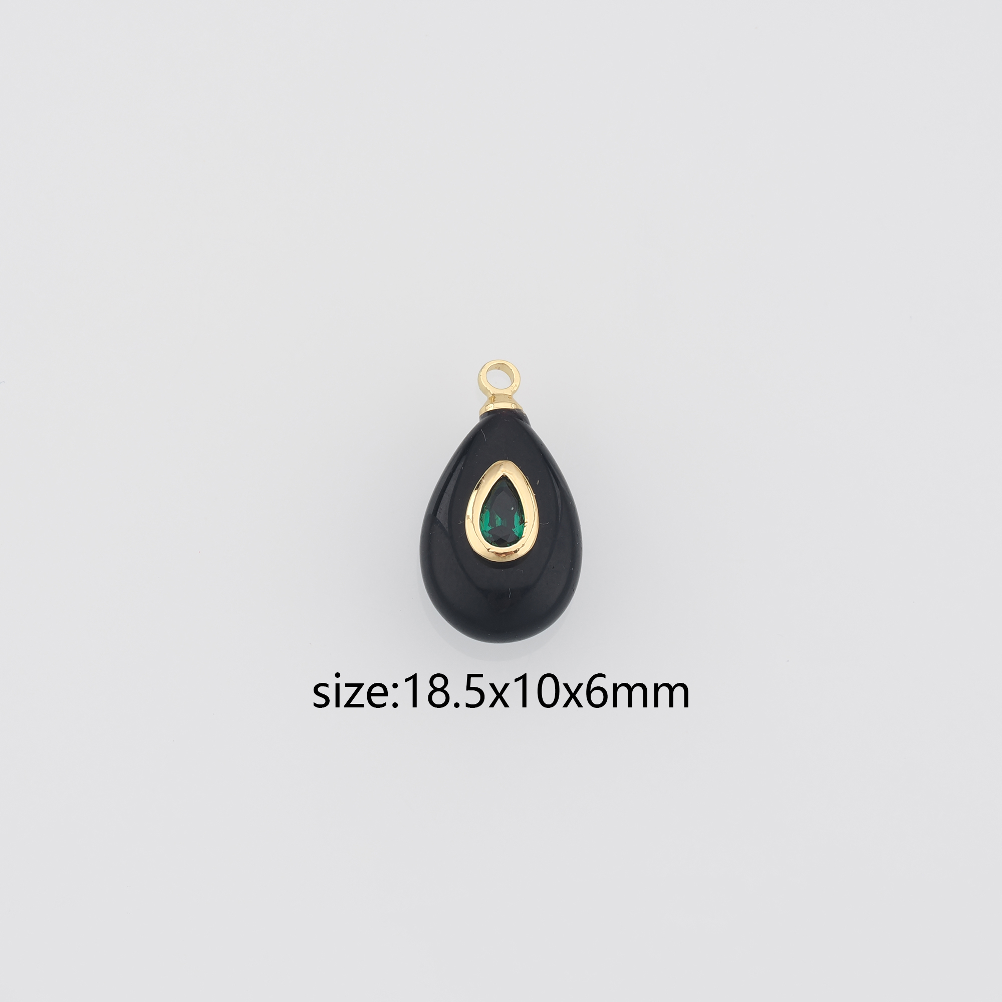 18K Gold Filled Teardrop Pendant,Natural Stone Charm Earrings Necklace for DIY Jewelry Making Supply
