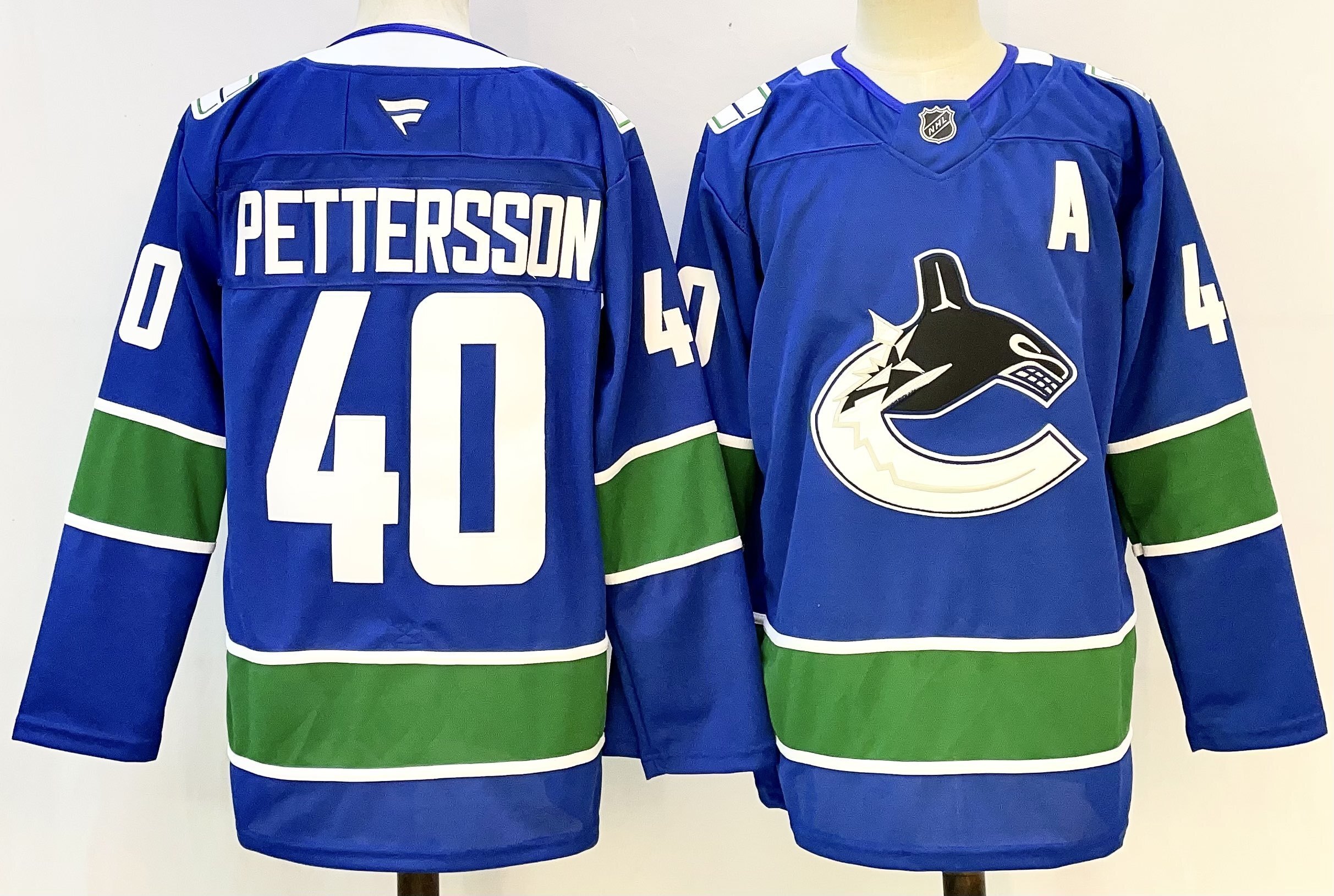 Men's Vancouver Canucks Elias Pettersson #40 Fanatics Blue Home Premium Jersey