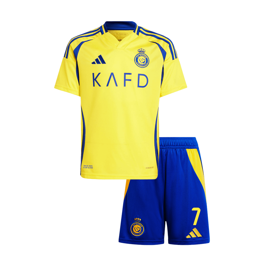 RONALDO #7 Al Nassr Home Kids Soccer Jerseys Kit