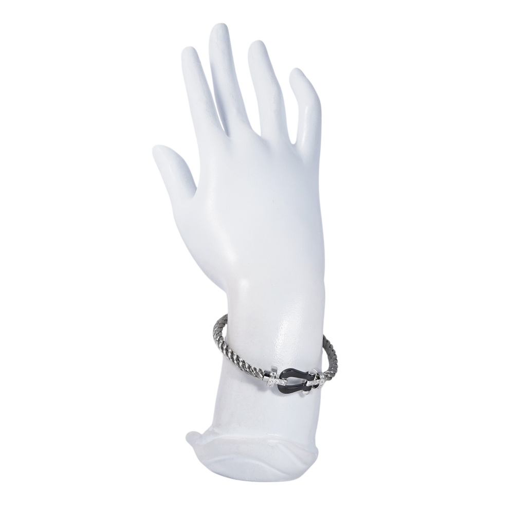 FRED Force 10 Lm Bracelet 18K White Gold & Ceramic Diamond 0B0041-6B0109