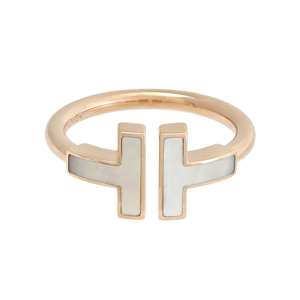 Tiffany & Co. Tiffany T Wire Ring 18K Rose Gold Mother of Pearl 64027158