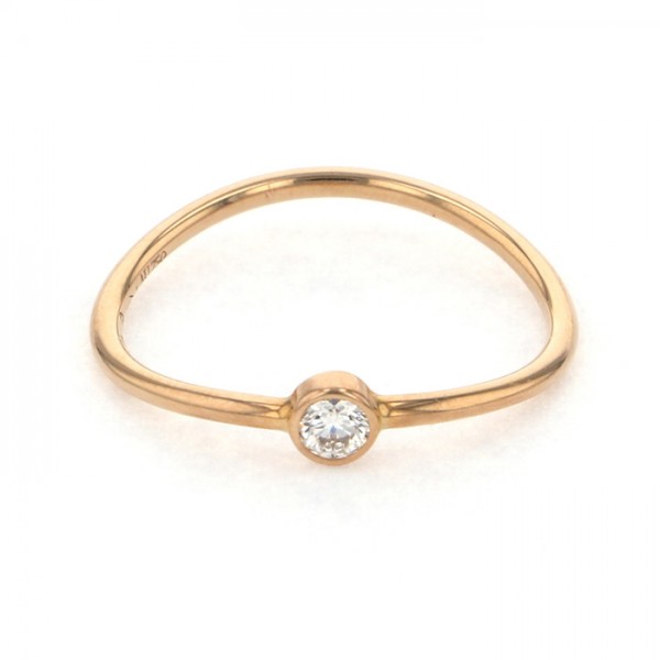 Tiffany & Co. Elsa Peretti Wave Single Row Diamond Ring 18K Rose Gold