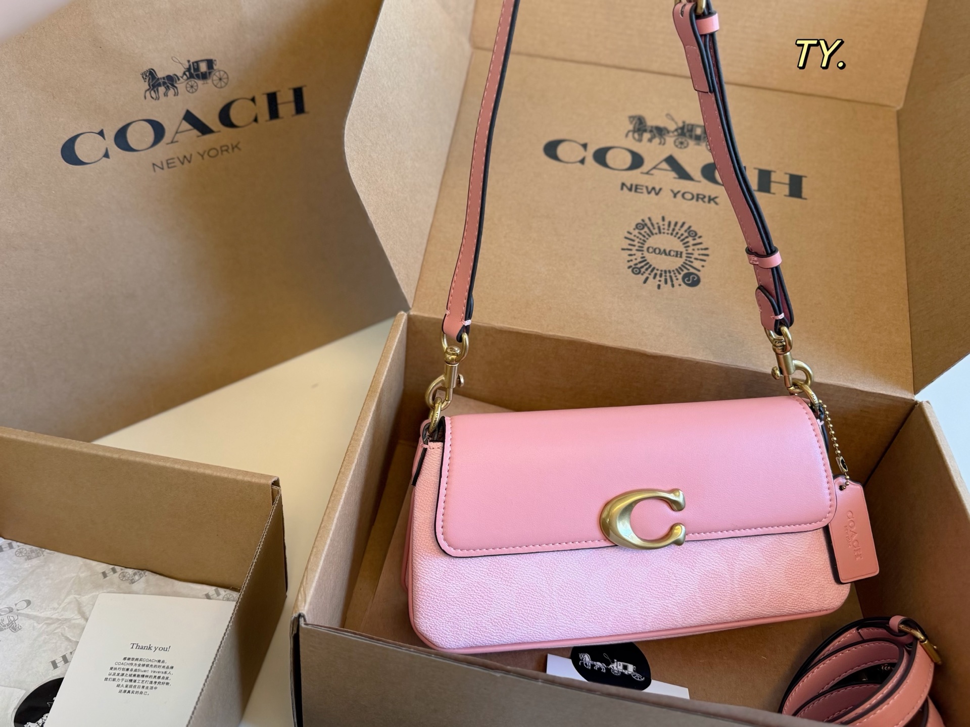 COACH new Jet Cherry Blossom Pink Underarm Baguette Bag - cnluxepick