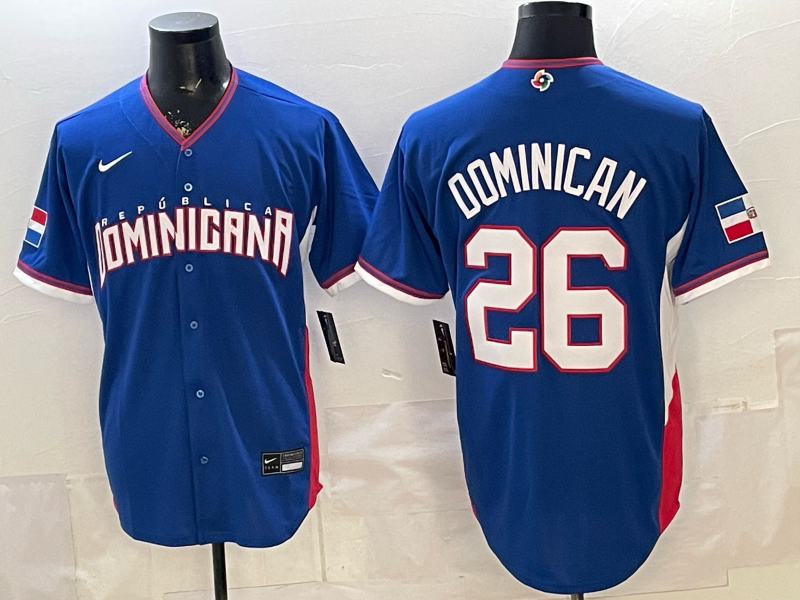 Men's Dominican Republic Baseball #26 Royal 2026 World Baseball Classic Stadium Jersey