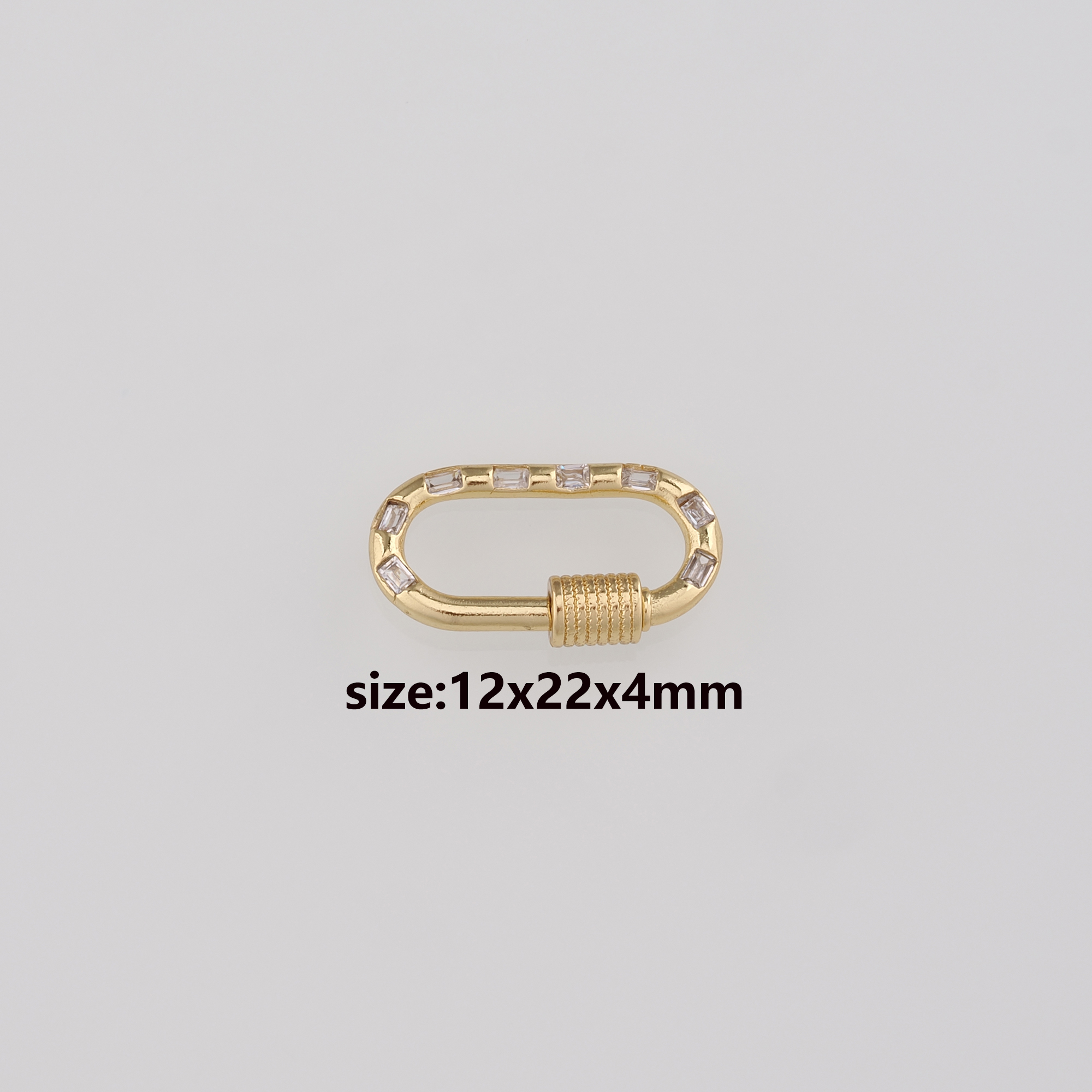 18K Gold Filled Oval Carabiner Clips,Dainty Oval Screw Clasp Lock for DIY Jewelry Finding Necklace Bracelet