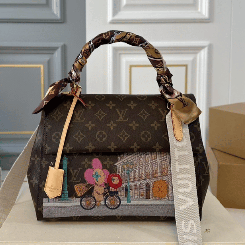 Louis Vuitton Cluny Vivienne MM Painted Monogram 11.4 Inches