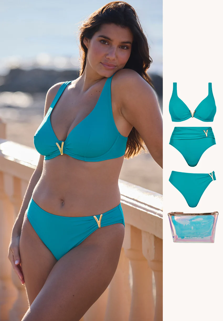 Ensemble maillot 2 pièces Managua avec 2 bas et trousse de plage