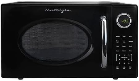 1000W Microwave Oven 1.1 Cu Ft Capacity – Child Safety Lock, 8 Auto-Cook Settings – Countertop Kitchen Appliance – Black