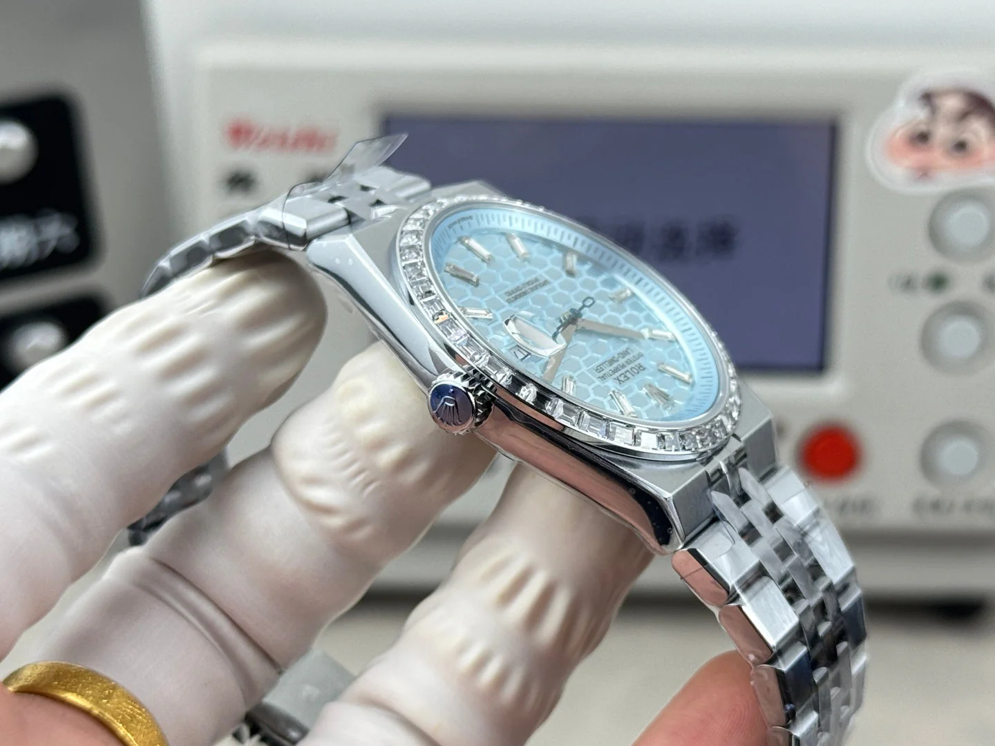 Rolex Land-Dweller Ice Blue Dial Diamond Bezel