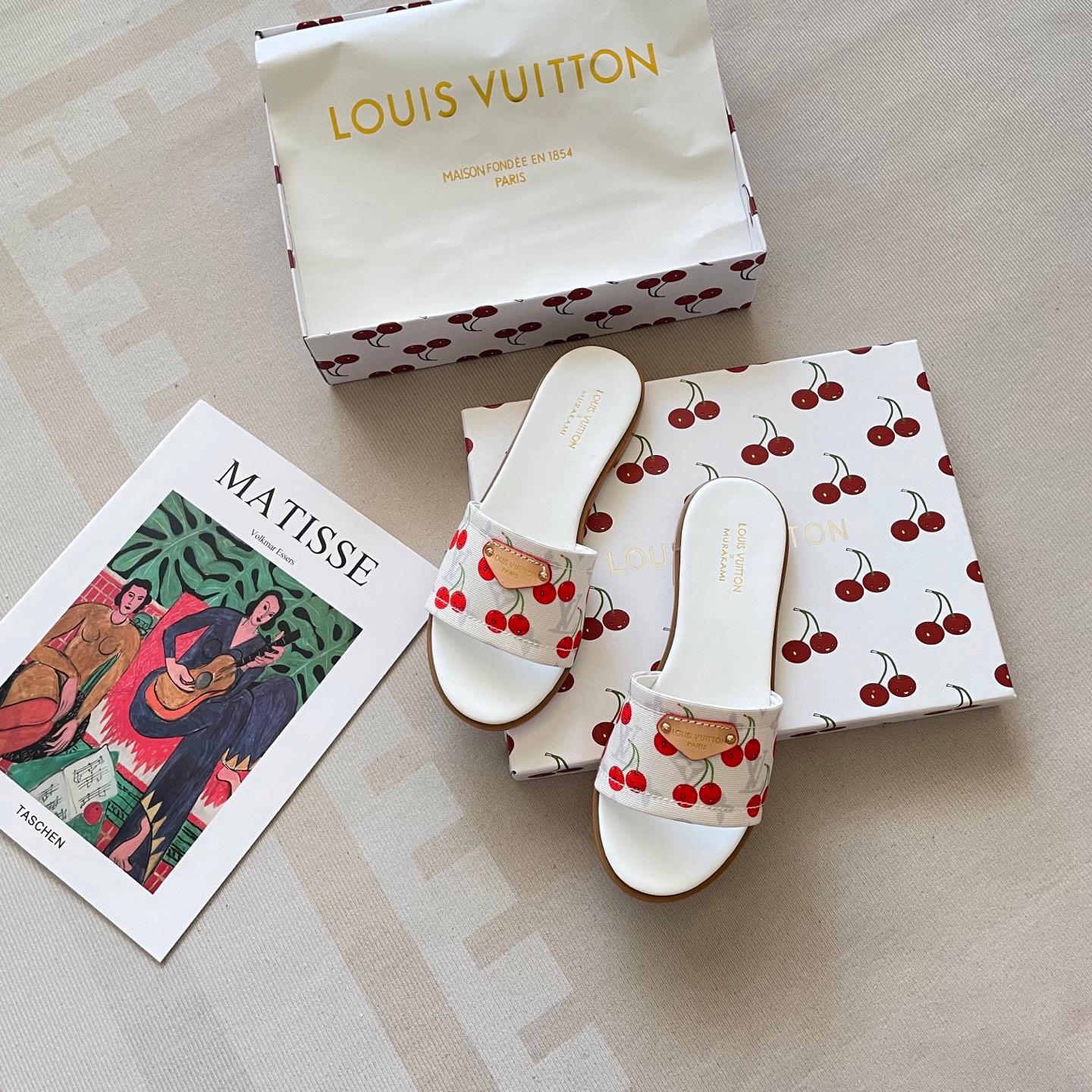 Louis Vuitton cherry slippers - cnluxepick