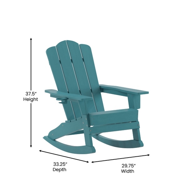 Commercial AllWeather Rocking Adirondack Chair with Swiveling Cupholder