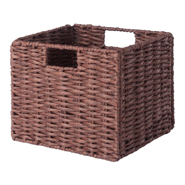 3pc Tessa Woven Rope 2 Small And 1 Large Basket Set Walnut Winsome