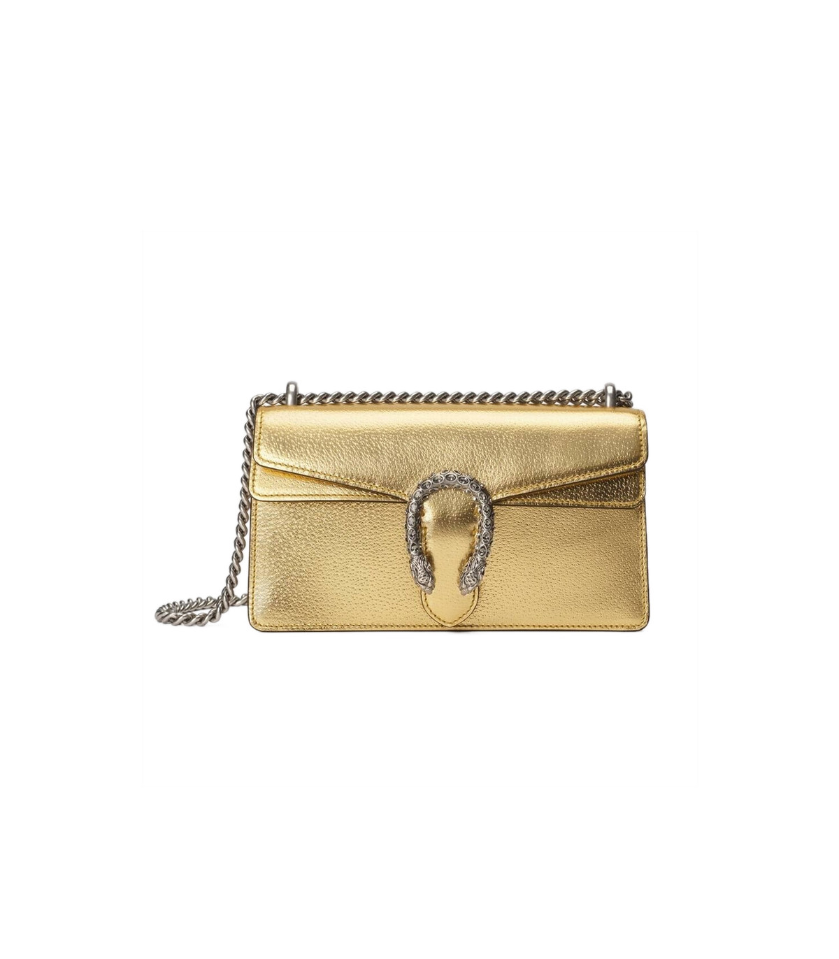 Gucci Dionysus Small Shoulder Bag in Gold Lame Leather