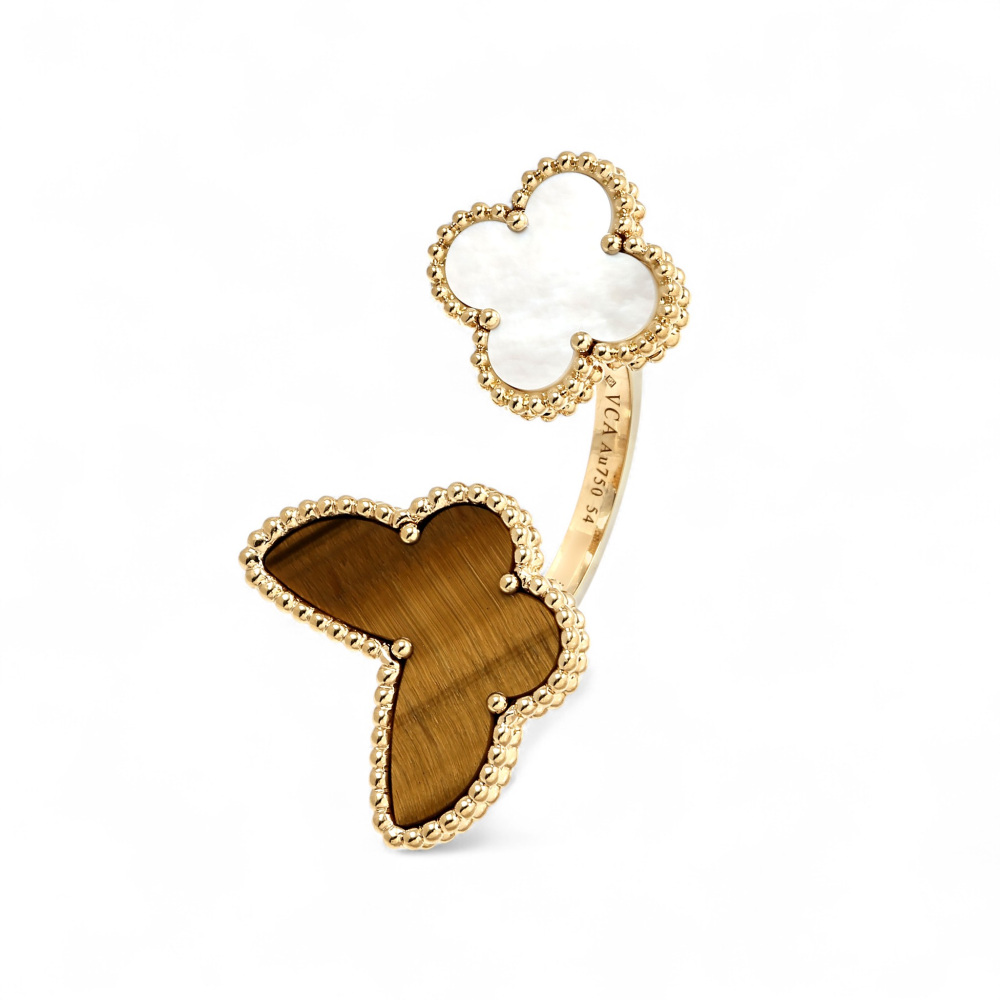 Van Cleef & Arpels Lucky Alhambra Entre Les Door Ring 18K Yellow Gold VCARN05800