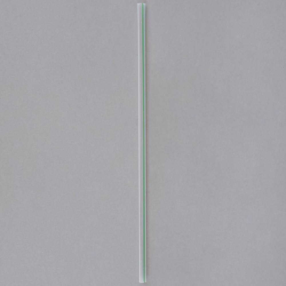 Eco-Products 7.75x22 Unwrapped GreenStripe Clear Straw / 9,600-ct. Case