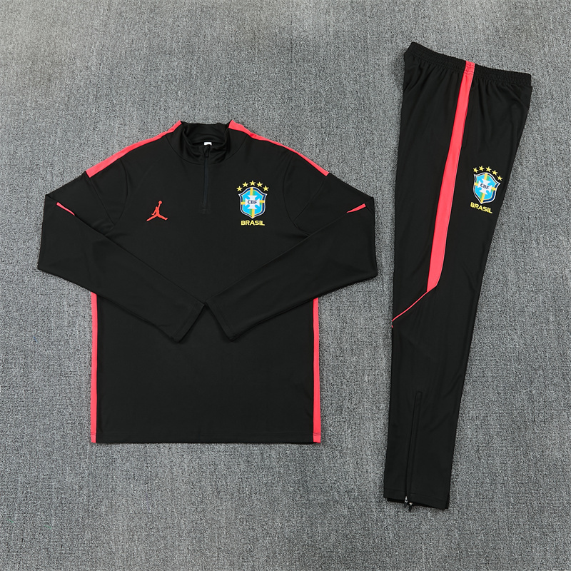 Adult / Kids 2627 Brazil Half Zipper Training Suit