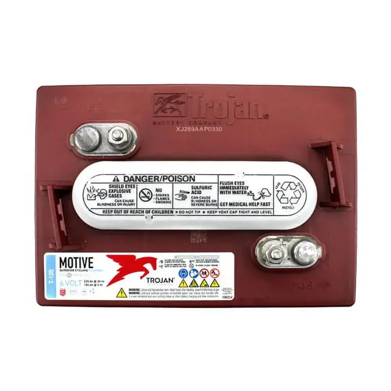 Trojan T-105 6V 225Ah Golf Cart Batteries – 6-Pack Deep Cycle Lead-Acid Battery System (36V)