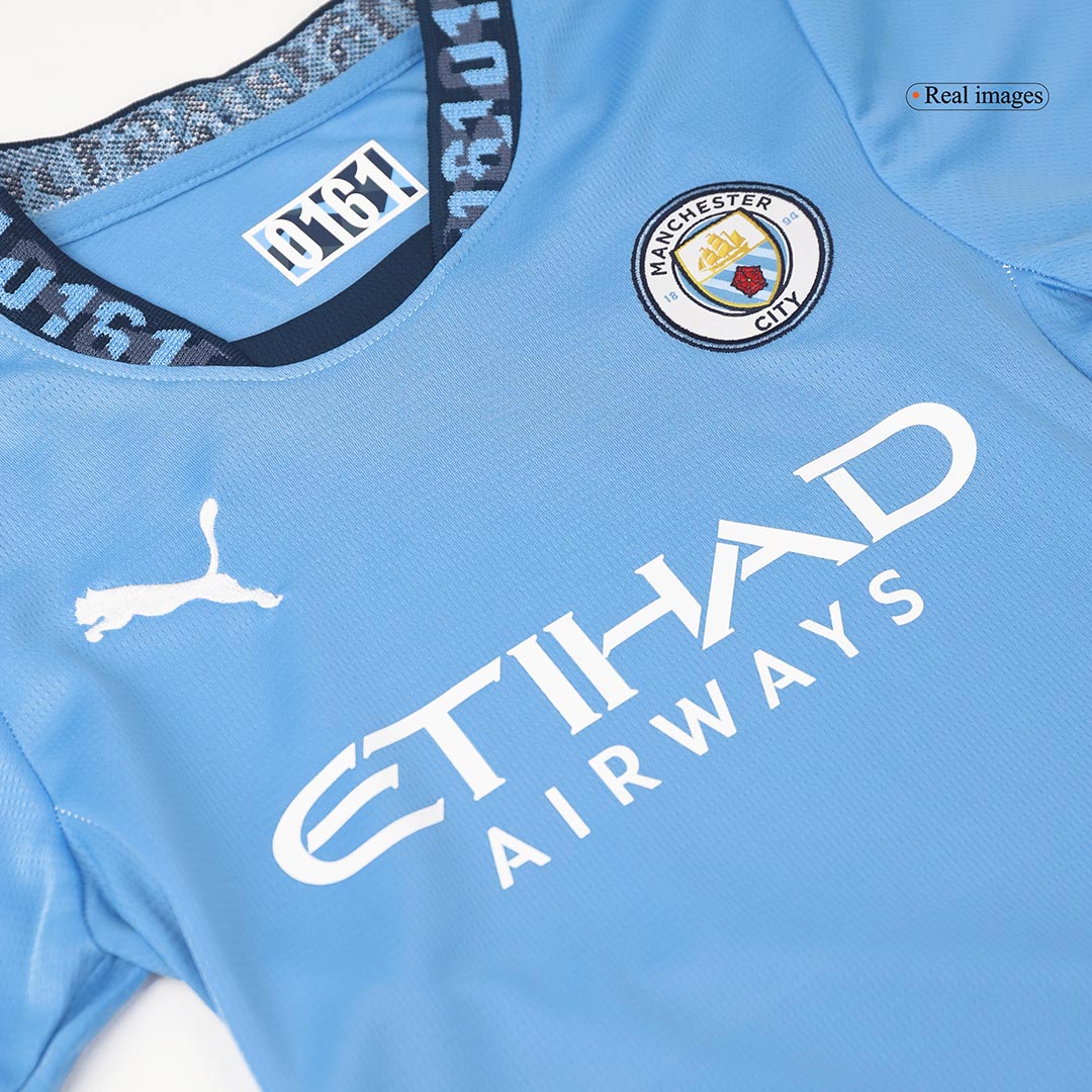 Manchester City Home Kids Soccer Jerseys Kit