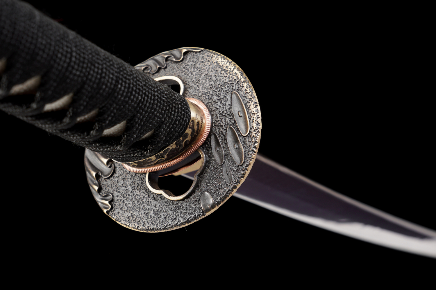 Handmade Katana Damascus Sanmai Gold Blade Dragon Tsuba Full Tang