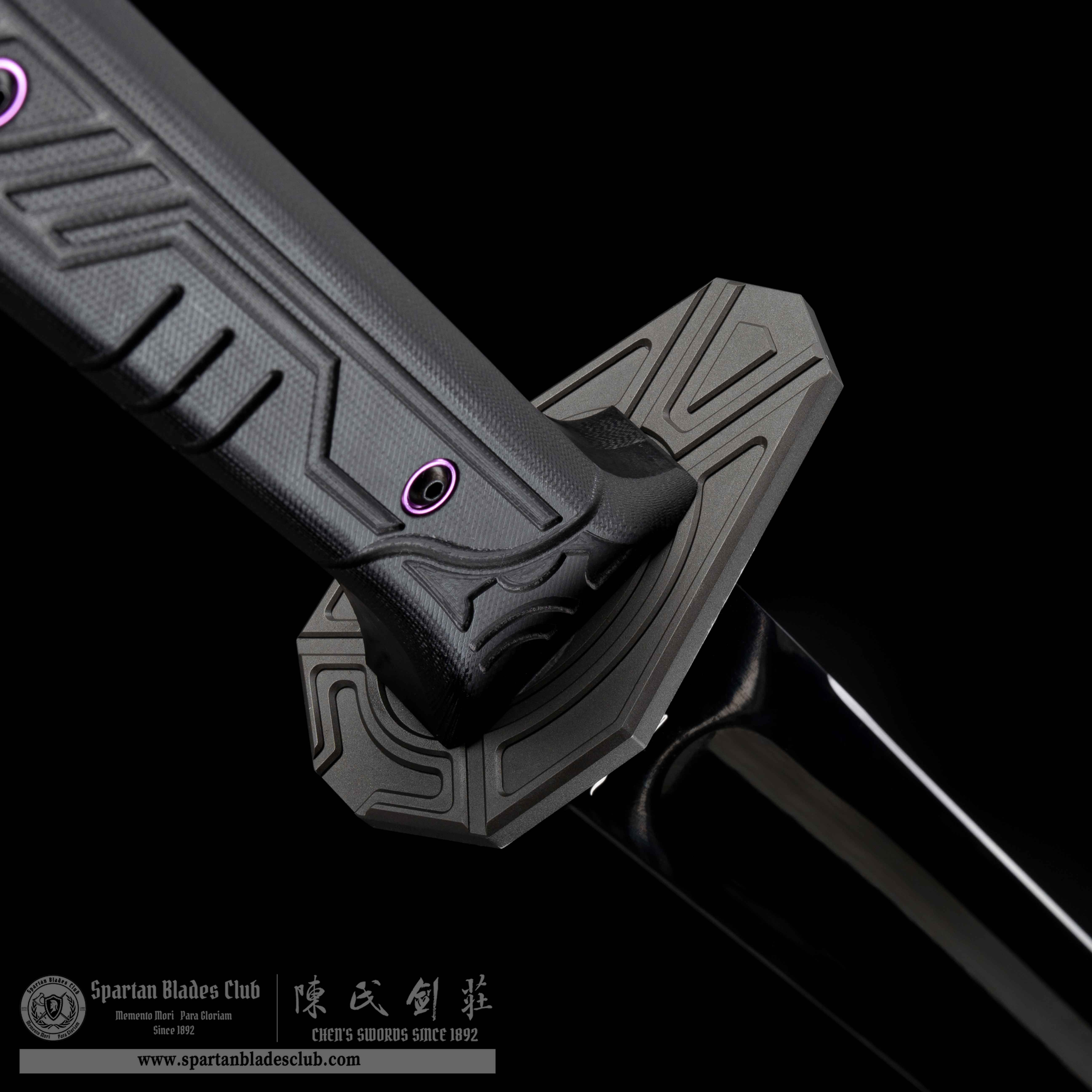 HR04 | Spartan Darkward | Tactical Sword | German 80CrV2 Steel | Glossy Mirror Black DLC Coating | Modern Tactical Spartan Sword (Xiphos-Inspired) | Black | 58–59 HRC | Full Tang | Battle-ready | Spartan Blades Club (陳氏劍莊 CHEN'S SWORDS 1892) - Spartan Blades Club - 陳氏劍莊1892