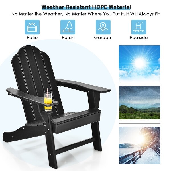 Costway 2PCS Patio Adirondack Chair Weather Resistant Garden Deck