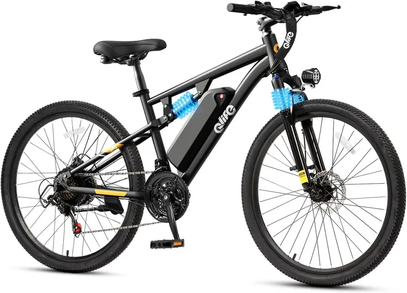 Qlife Racer Adult E-Bike – 21-Speed Mountain Bike with Lightweight Frame