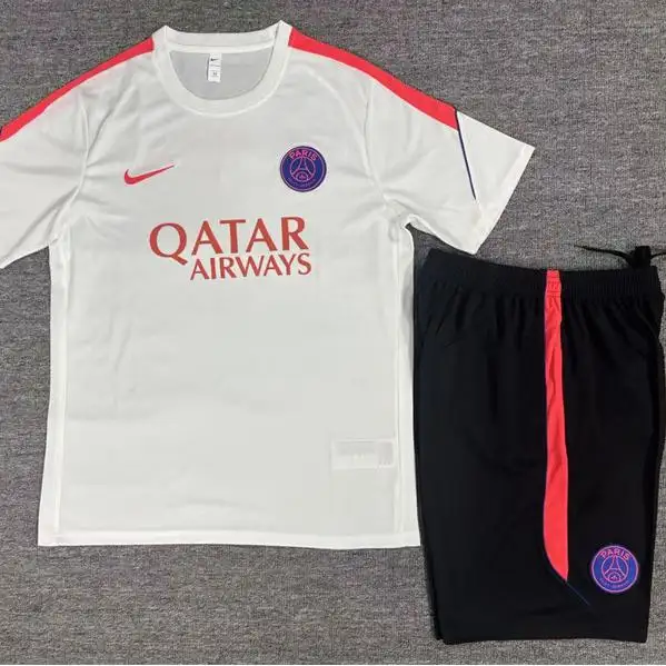 Paris Saint Germain PSG 26/27 Short Sleeves Training Suit-White