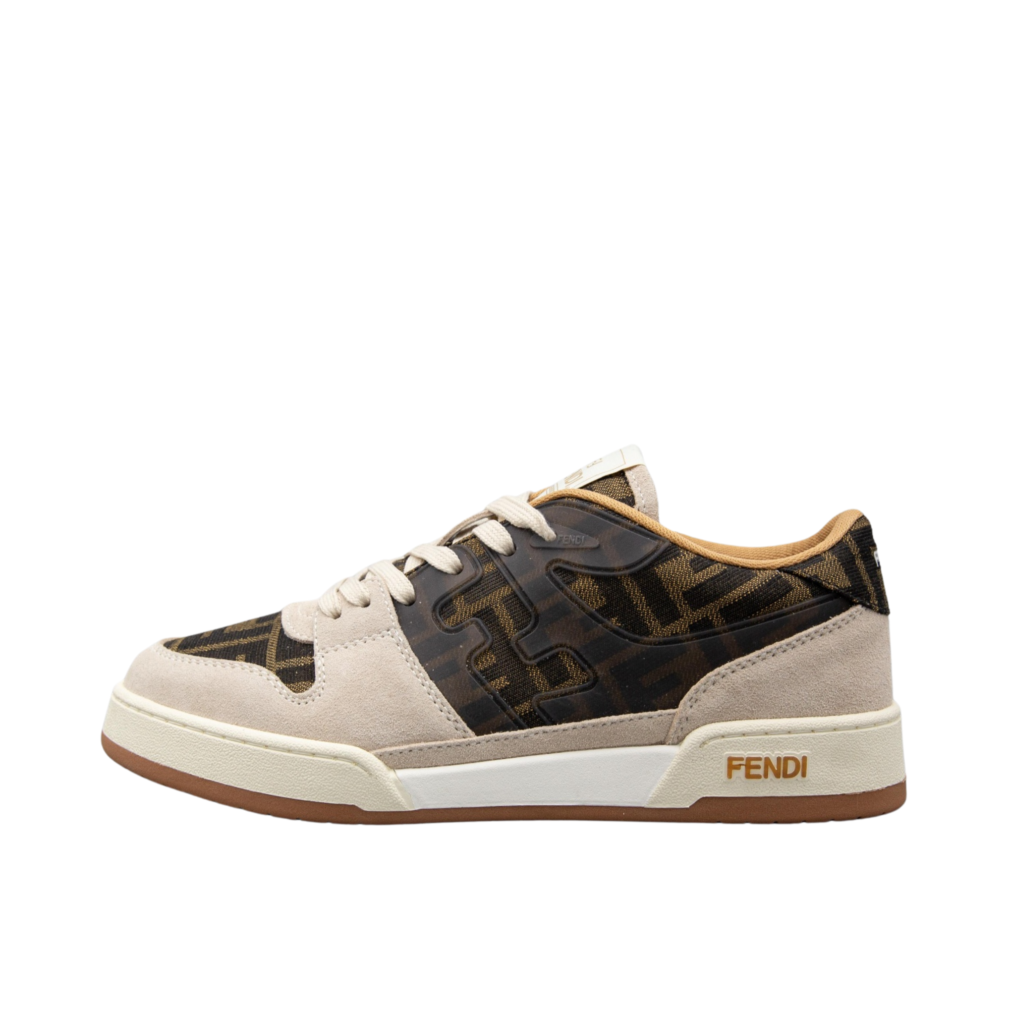 Fendi Match Sneakers Beige And Brown