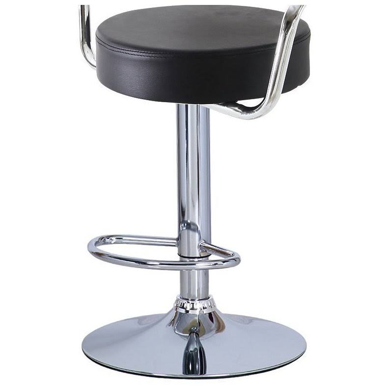 BELLEZE Set of (2) Bar Stool Armest Adjustable Hydraulic Stools, Black