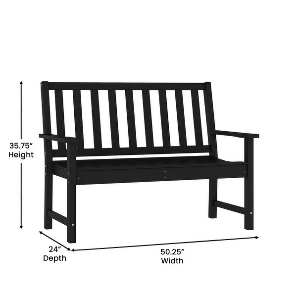 All Weather Heavy Duty Commercial Recycled HDPE Bench with Curved Seat