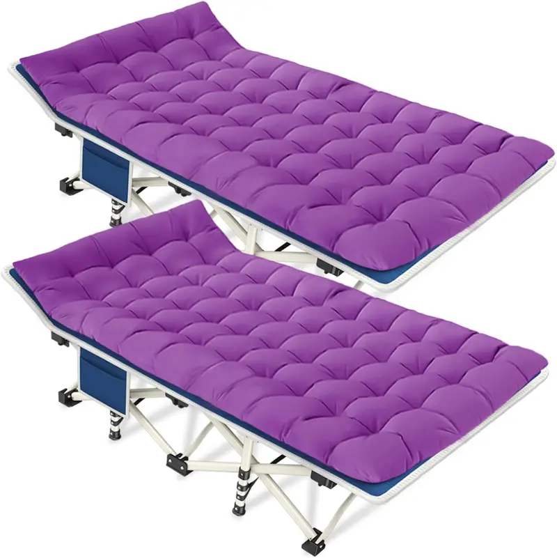 Two-Piece Folding Camping Cot Set – Includes Mattresses, Heavy-Duty Frames & Carry Bags