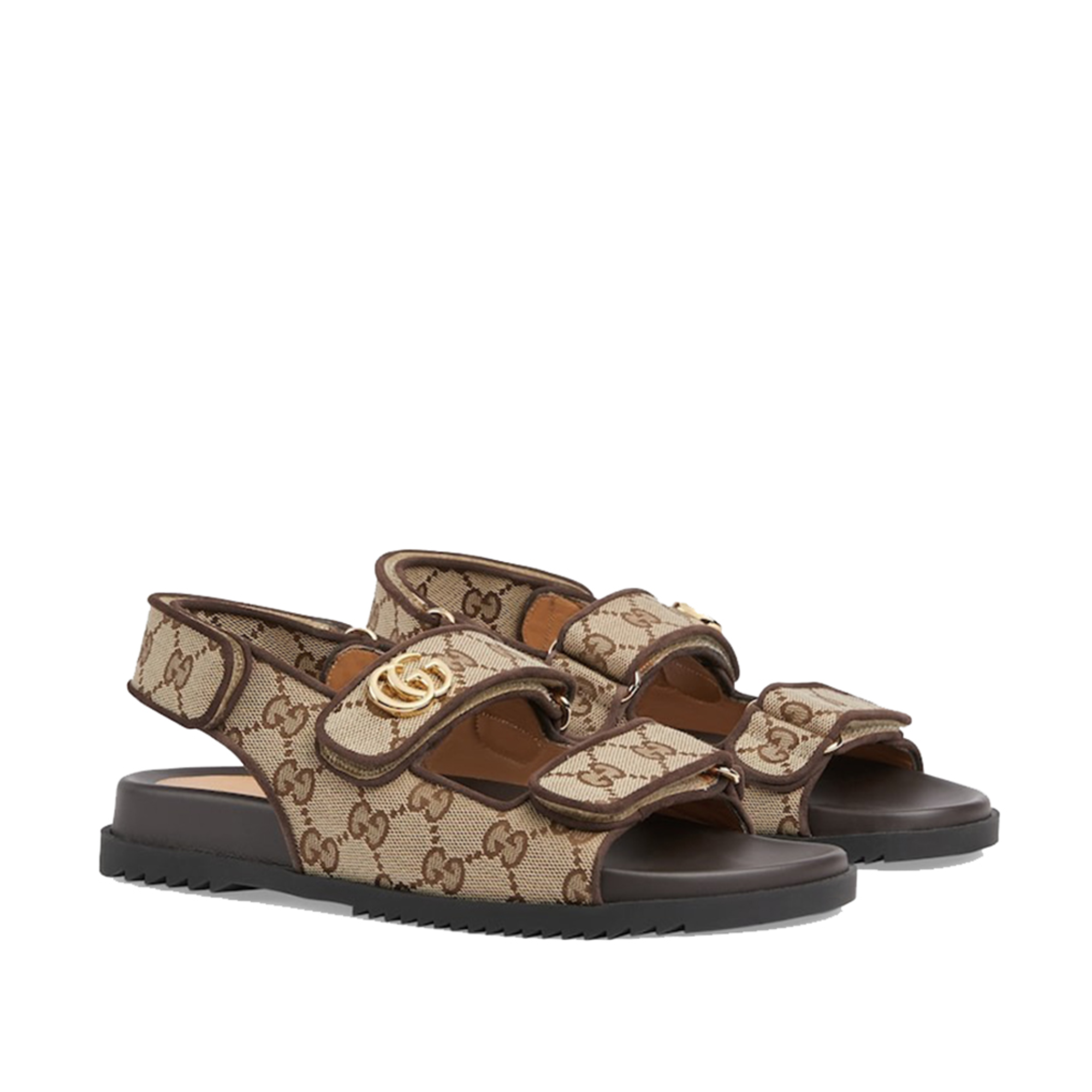 Gucci Double G Sandal Beige And Ebony 771575 G1730 9755
