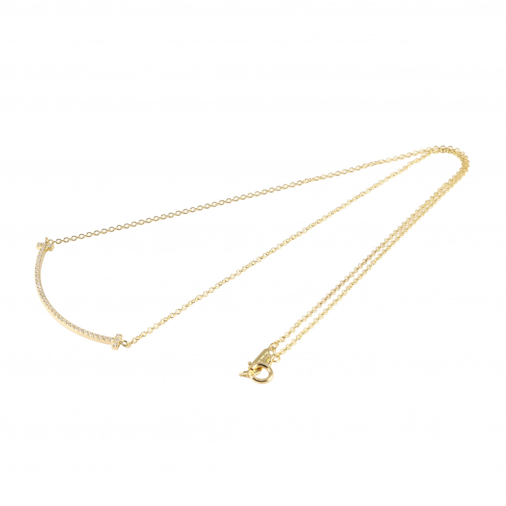 Tiffany & Co. Tiffany T Smile Necklace 18K Yellow Gold Diamond 63058777