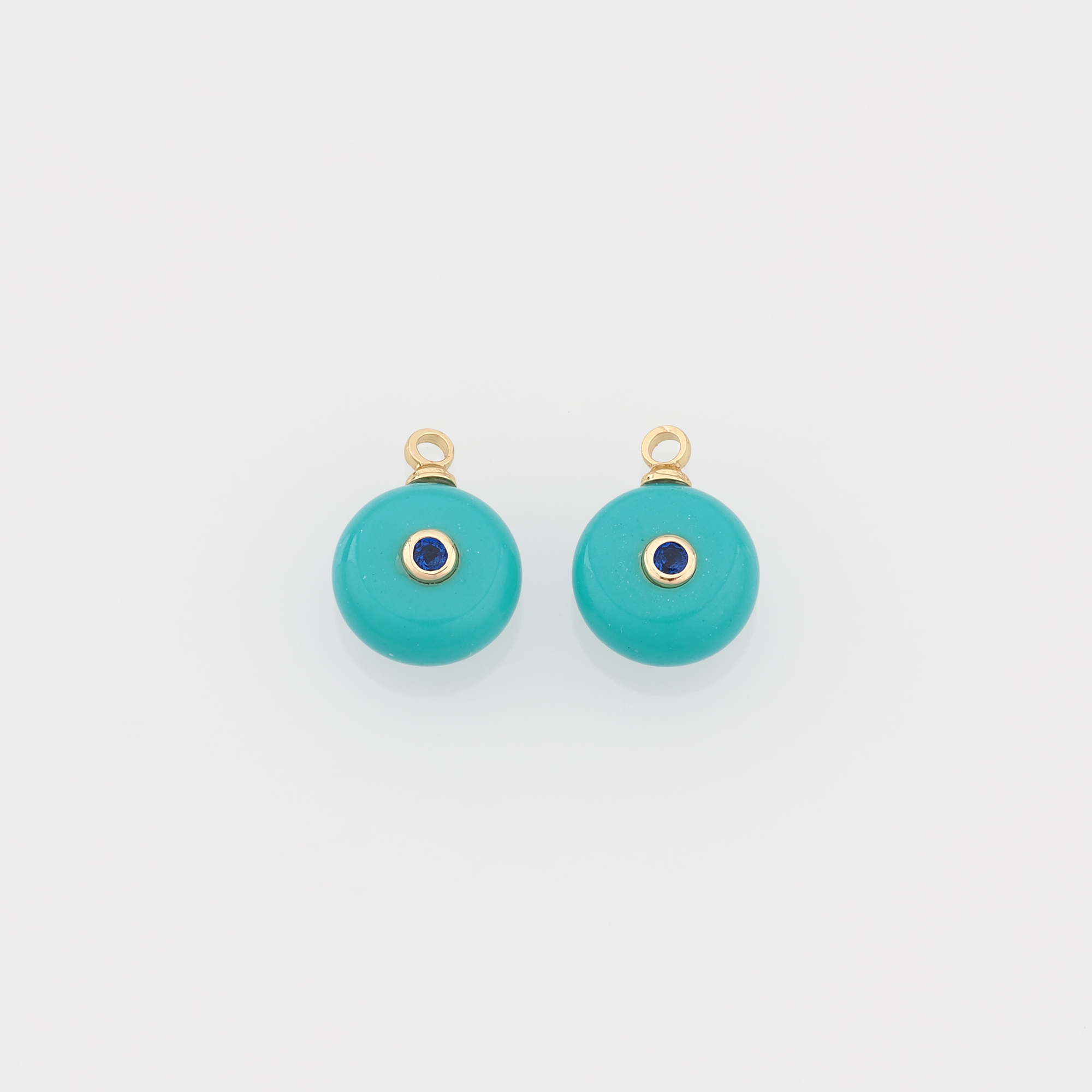 18K Gold Filled Round Pendant,Natural Stone Earrings Necklace for DIY Jewelry Making Supply