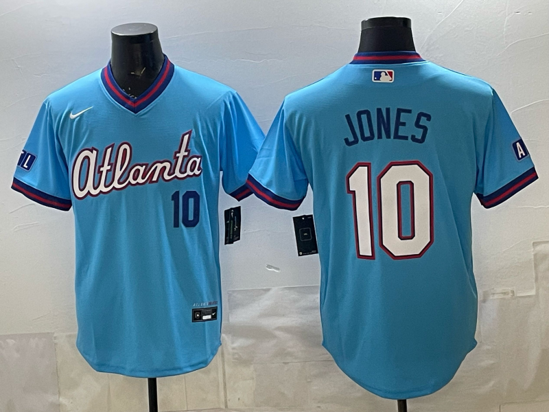 Men's Atlanta Braves Chipper Jones #10 Powder Blue 2026 City Connect Stadium Jersey