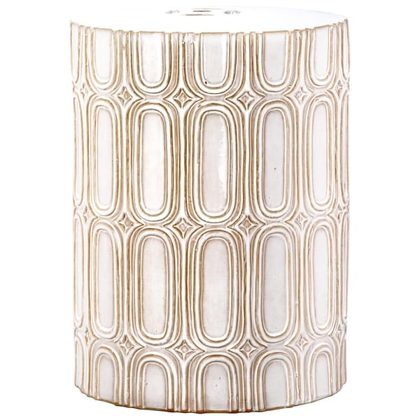 SAFAVIEH Melody Cream Ceramic Decorative Garden Stool