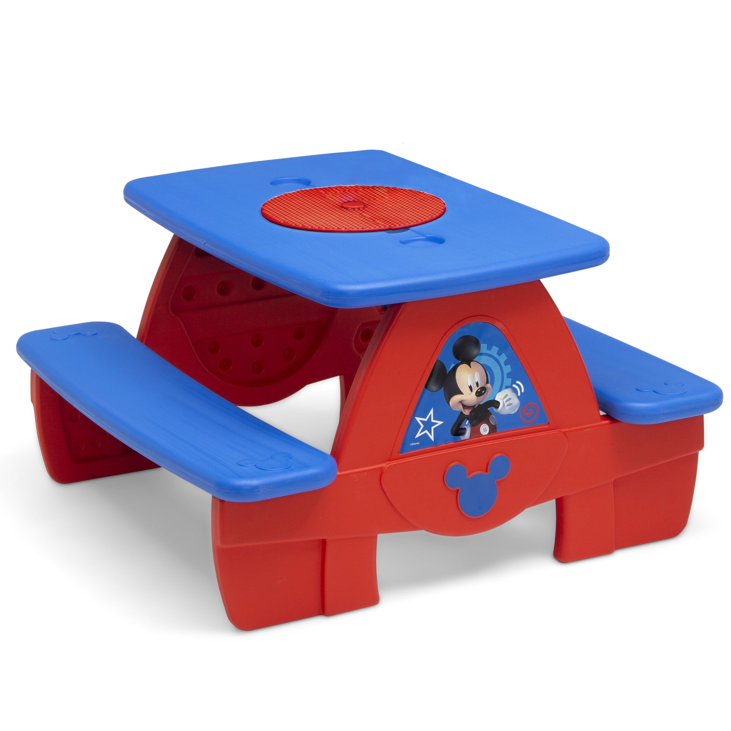 Mickey Mouse Picnic Table with Block Baseplate and Cupholders