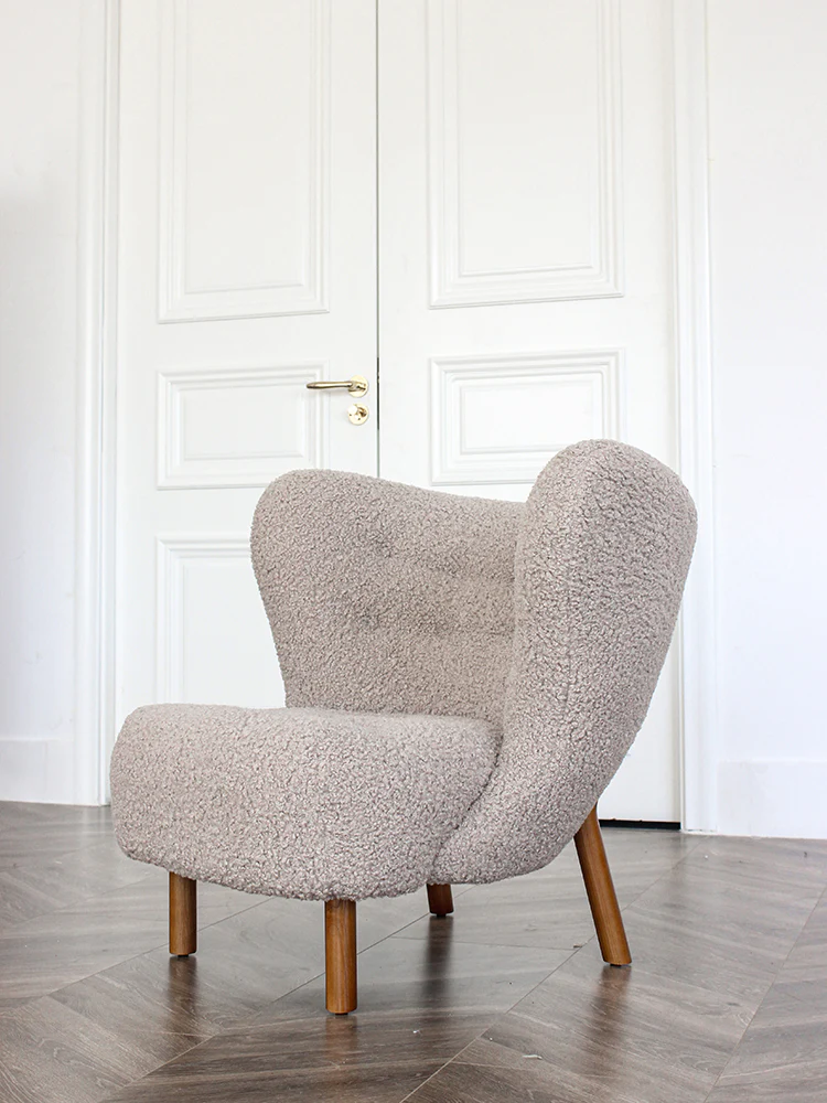 CH003 - Nordic Minimalist Chair: Wool Upholstery, Creative Sofa for One, Social Media Sensation