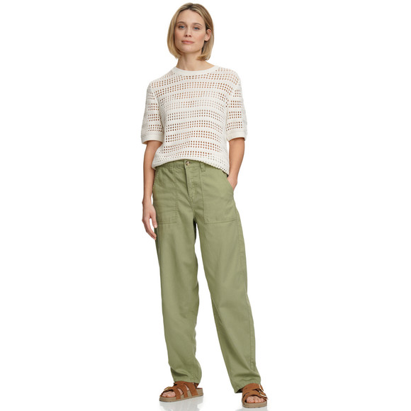 Gina Collection Damen Strick-Shirt mit Lochstrick