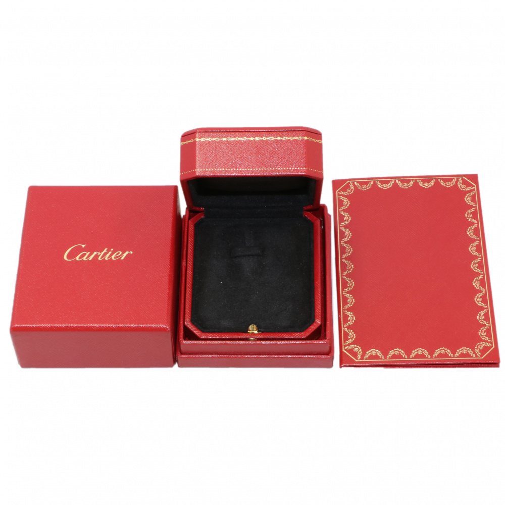 Cartier Love Plate K18PG Pink Gold Pendant Top Necklace Sapphire