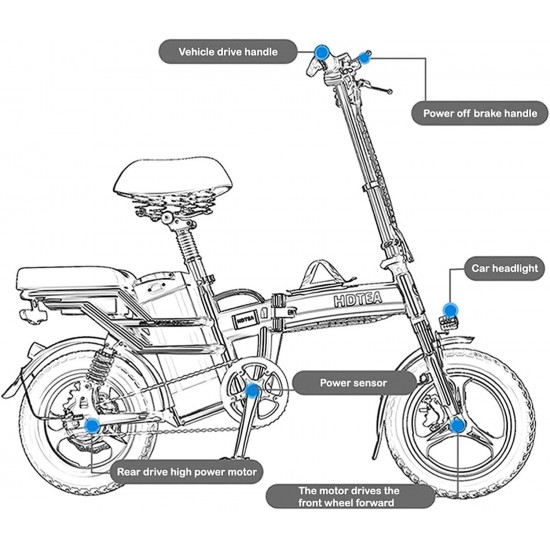 Folding Electric Bicycle, 350W High-Speed 33km/h Motor, 48V Bettery Rechargeable Electric Urban Commuter Bike Suitable for Adults and Teenagers