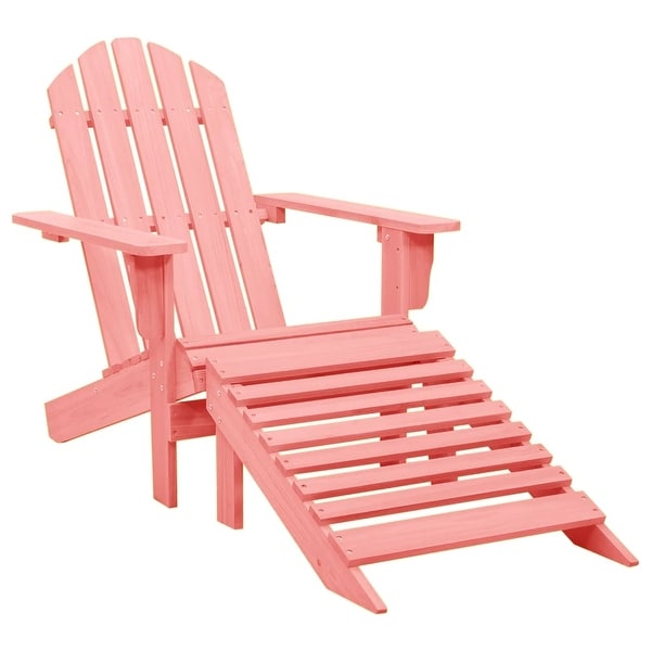 vidaXL Adirondack Chair Patio Adirondack Chair with Ottoman Solid Wood Fir