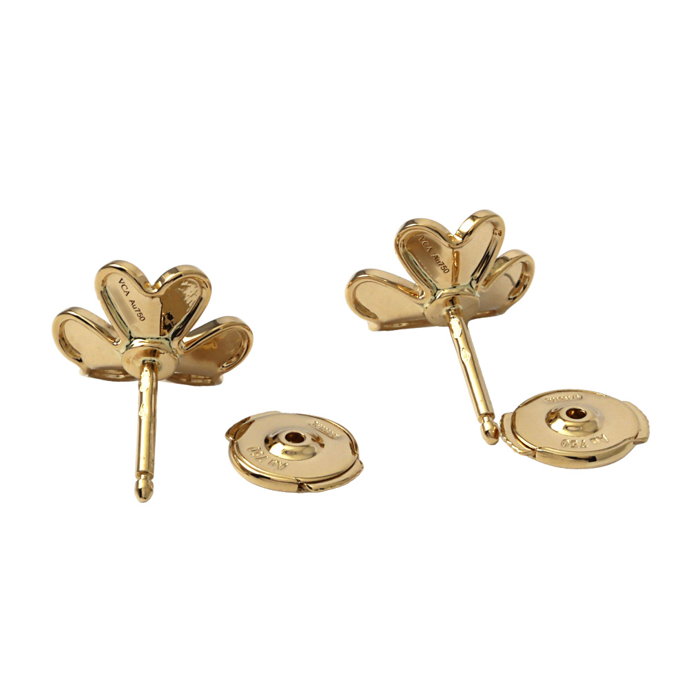 Van Cleef & Arpels Frivole Earrings 18K Yellow Gold Diamond VCARP0J300