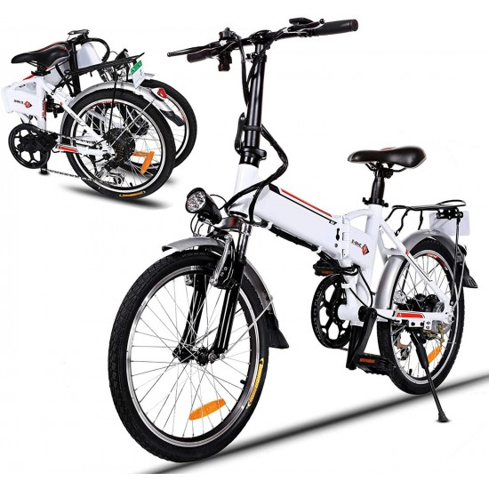 20 Inch Folding Electric Bike, Electric Bicycle with 36V 8Ah Removable Lithium-Ion Battery, Lightweight Ebike with 250W Motor and 7 Speed Gears