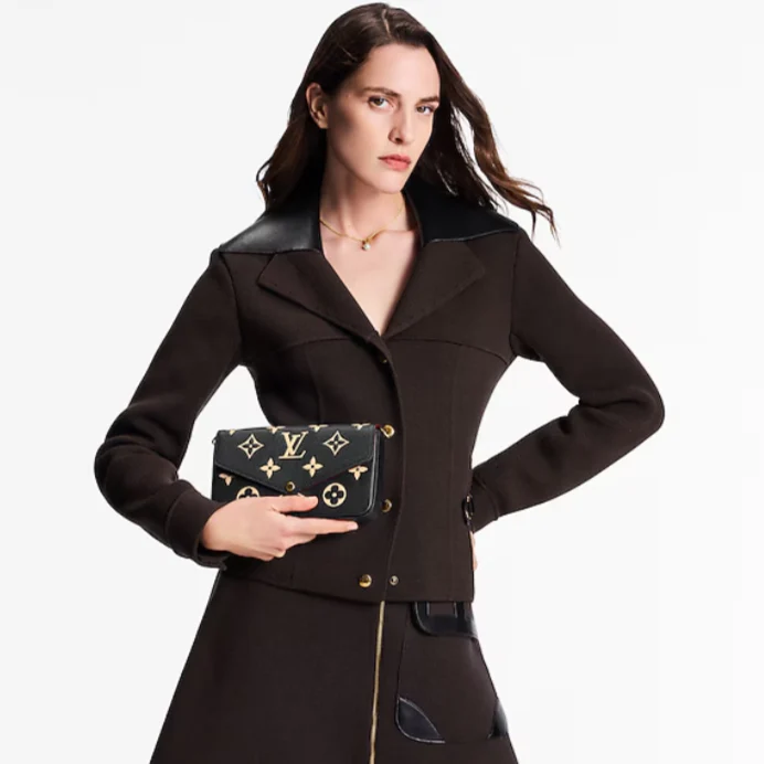 Louis Vuitton Pochette Félicie Shoulder Bag - Black / Beige
