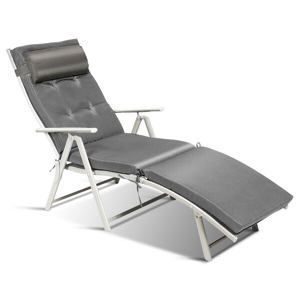 Costway 2PC Folding Chaise Lounge Chair with Cushion