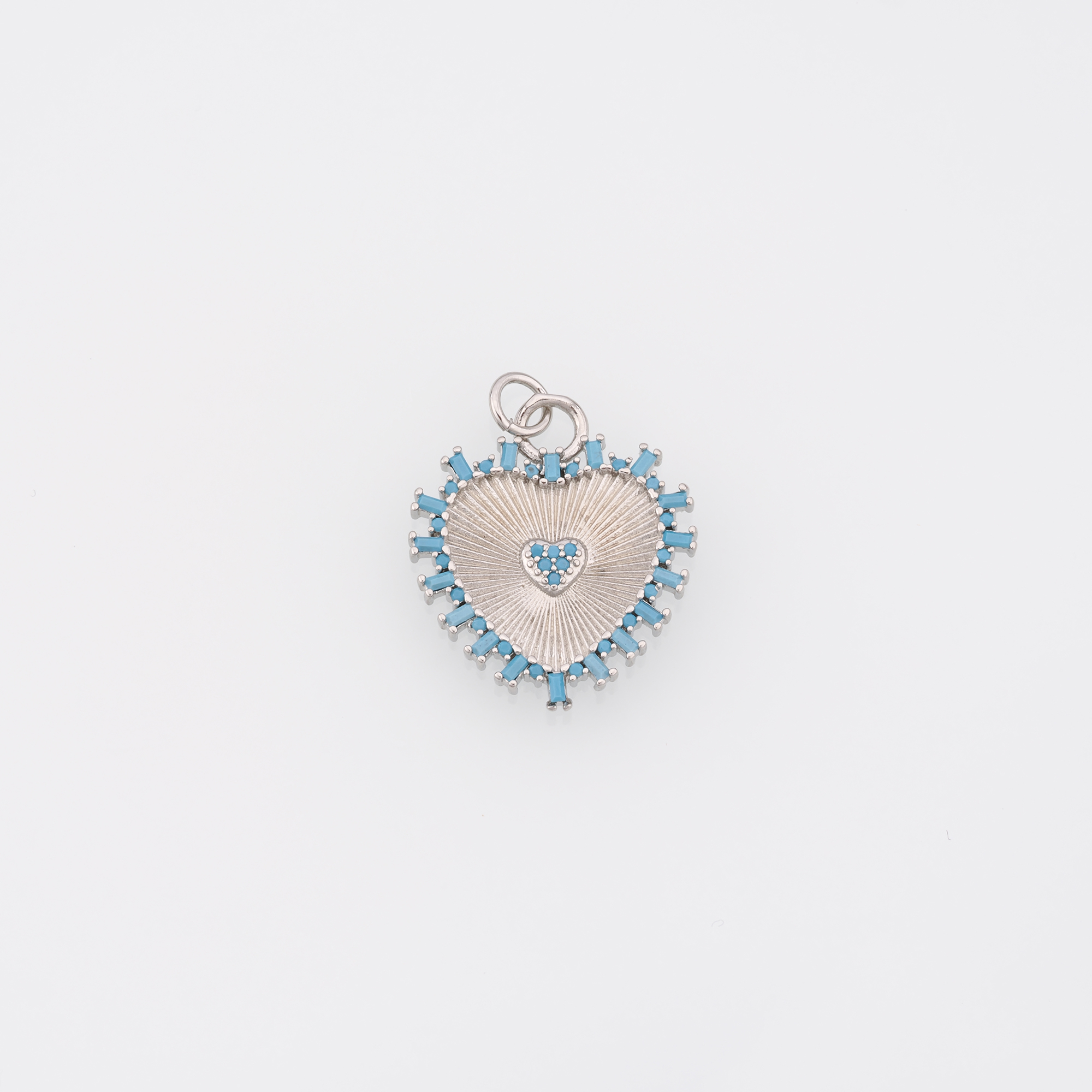 18K Gold Filled Heart Pendant,CZ Micro Pave Heart Charm Earrings Necklace for DIY Jewelry Making Supply